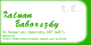 kalman baborszky business card